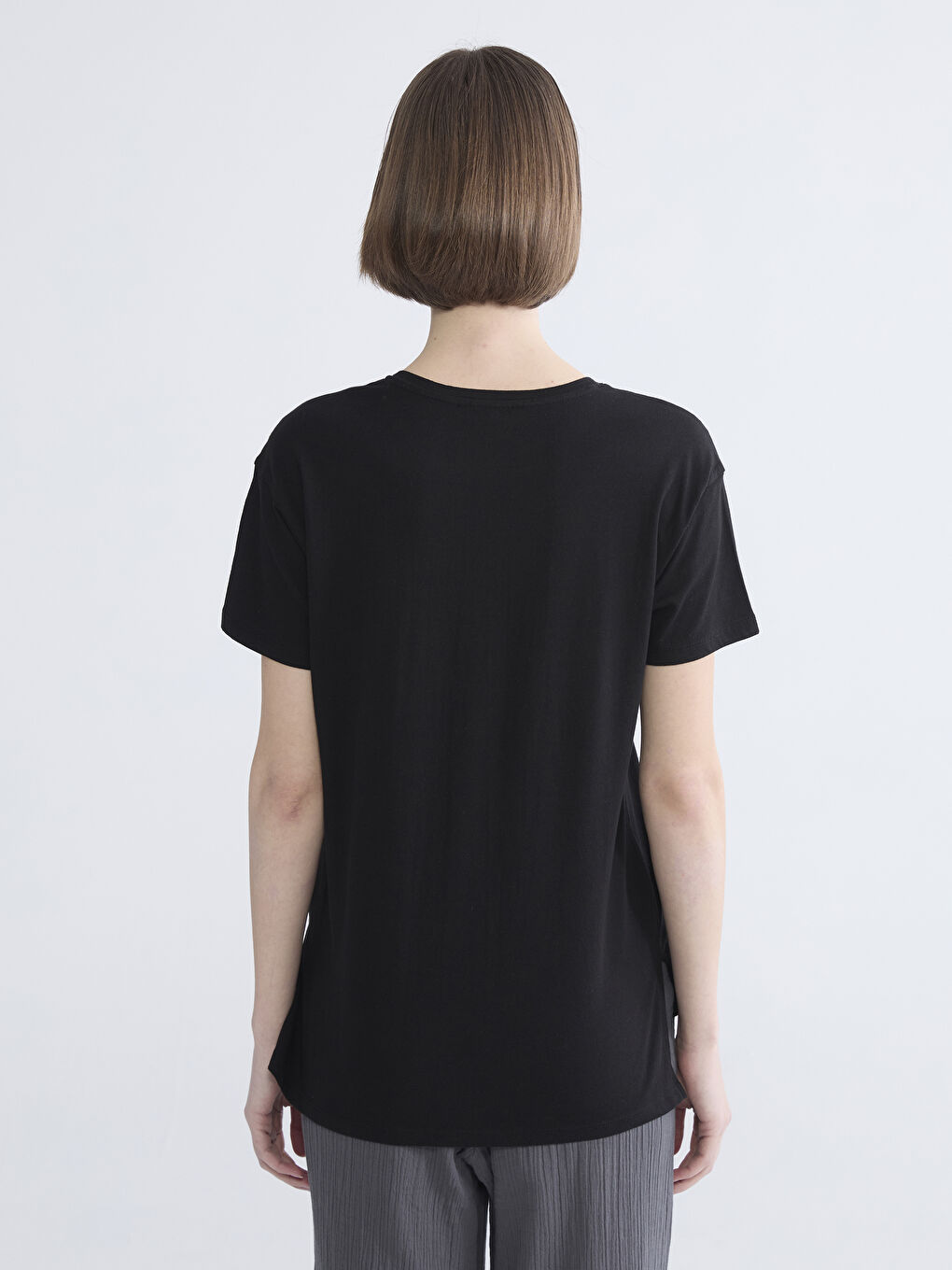 Әйелдер қара Футболка-3