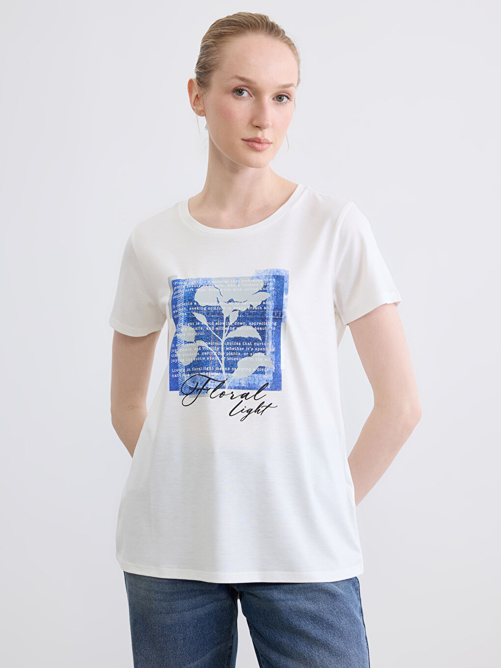 Crew Neck Printed Women's T-Shirt