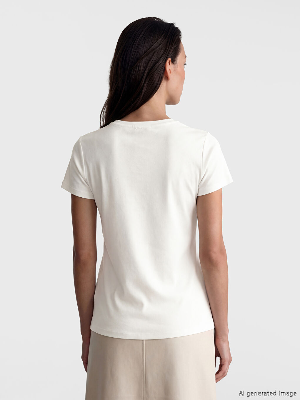 Μπλουζάκι με στρογγυλή λαιμόκοψη με στάμπα για γυναίκες-2