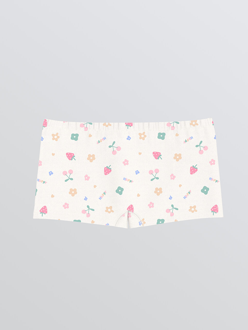Ekru Baskılı Kız Çocuk Boxer 3'lü-4