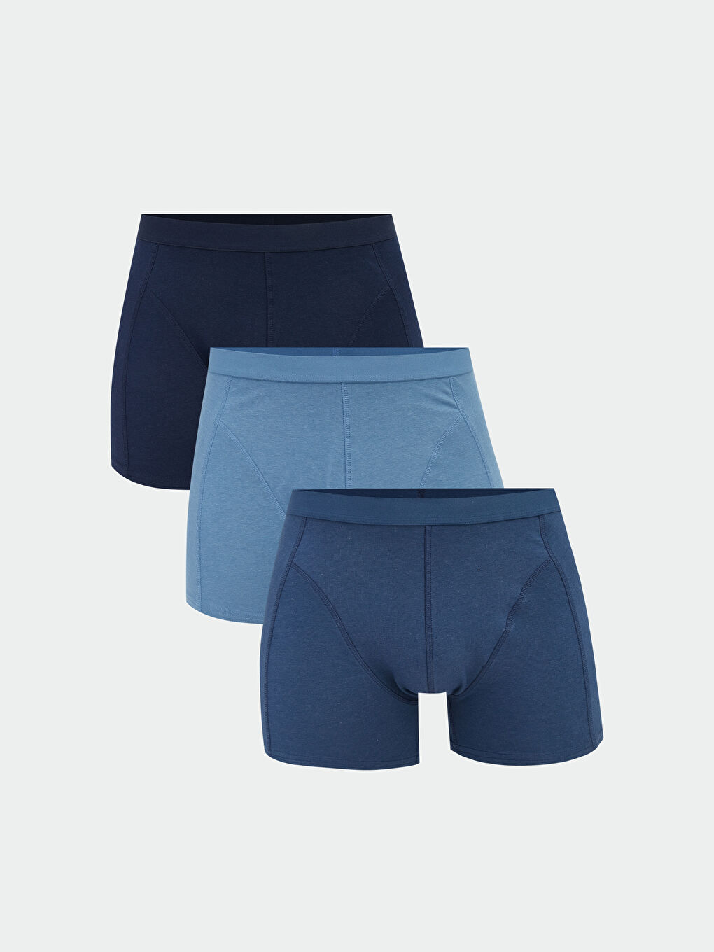 İndigo Standart Kalıp Pamuklu Esnek Erkek Boxer 3'lü