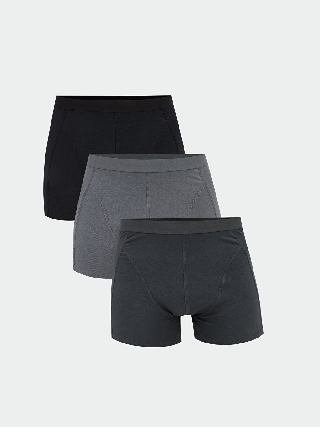 Gri Standart Kalıp Pamuklu Esnek Erkek Boxer 3'lü