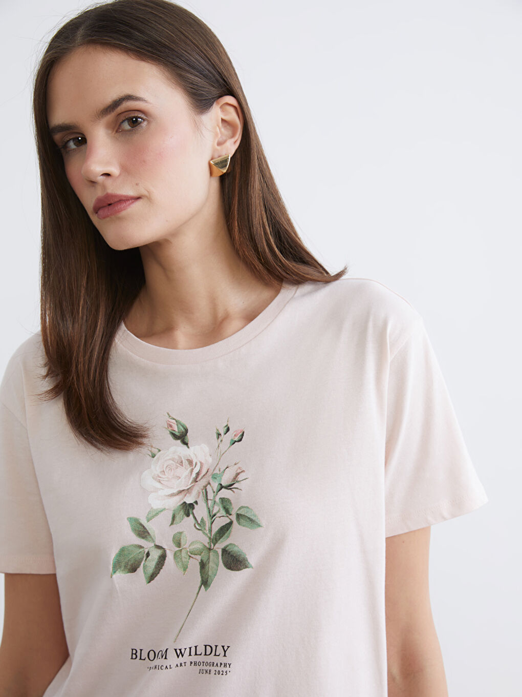 Женщины Розовый Футболка