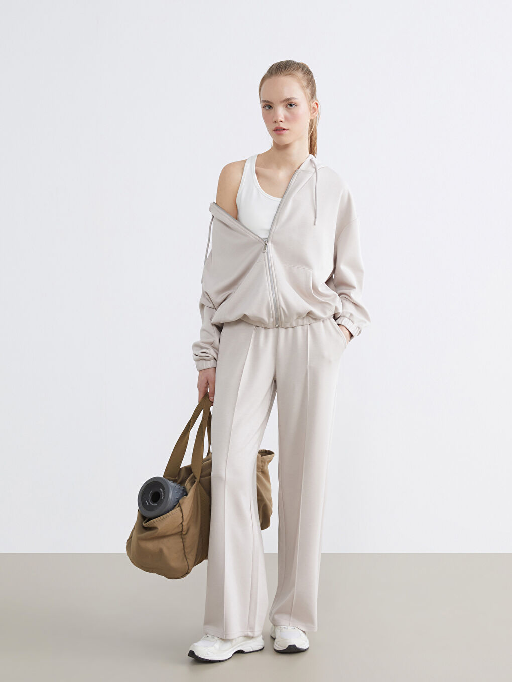 Elastic Waist Wide Leg Women's Sweatpants