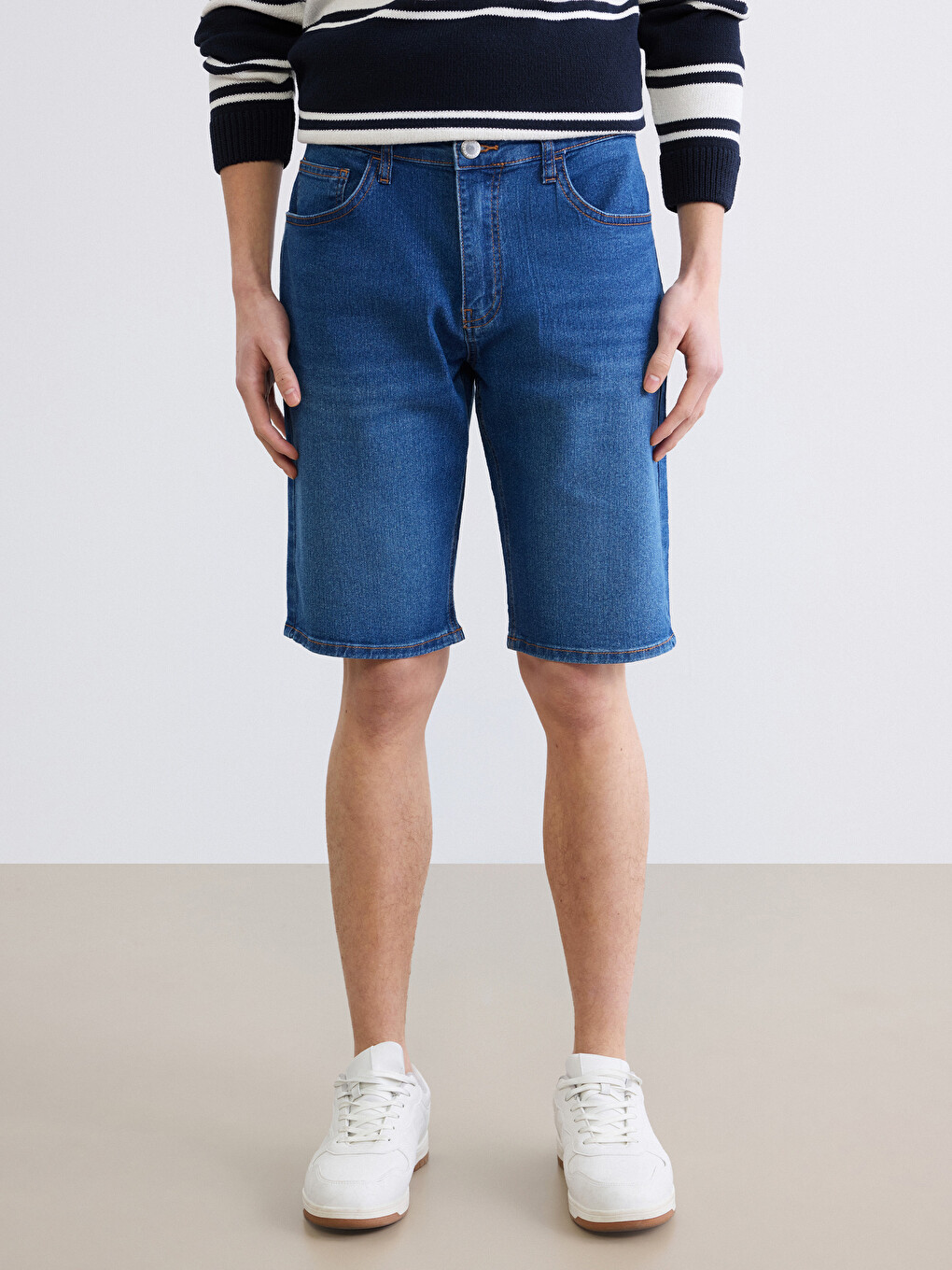 Regular Fit Men's Jean Shorts-1