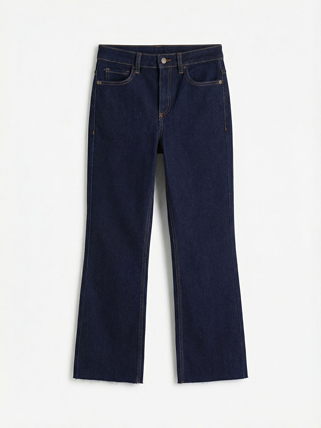 İndigo Crop Flare Kadın Jean Pantolon-4