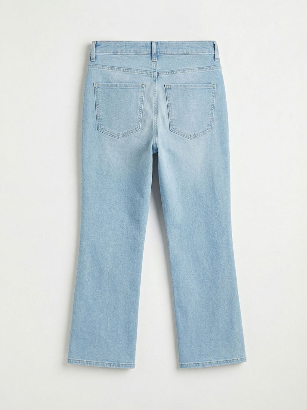 İndigo Crop Flare Kadın Jean Pantolon-5