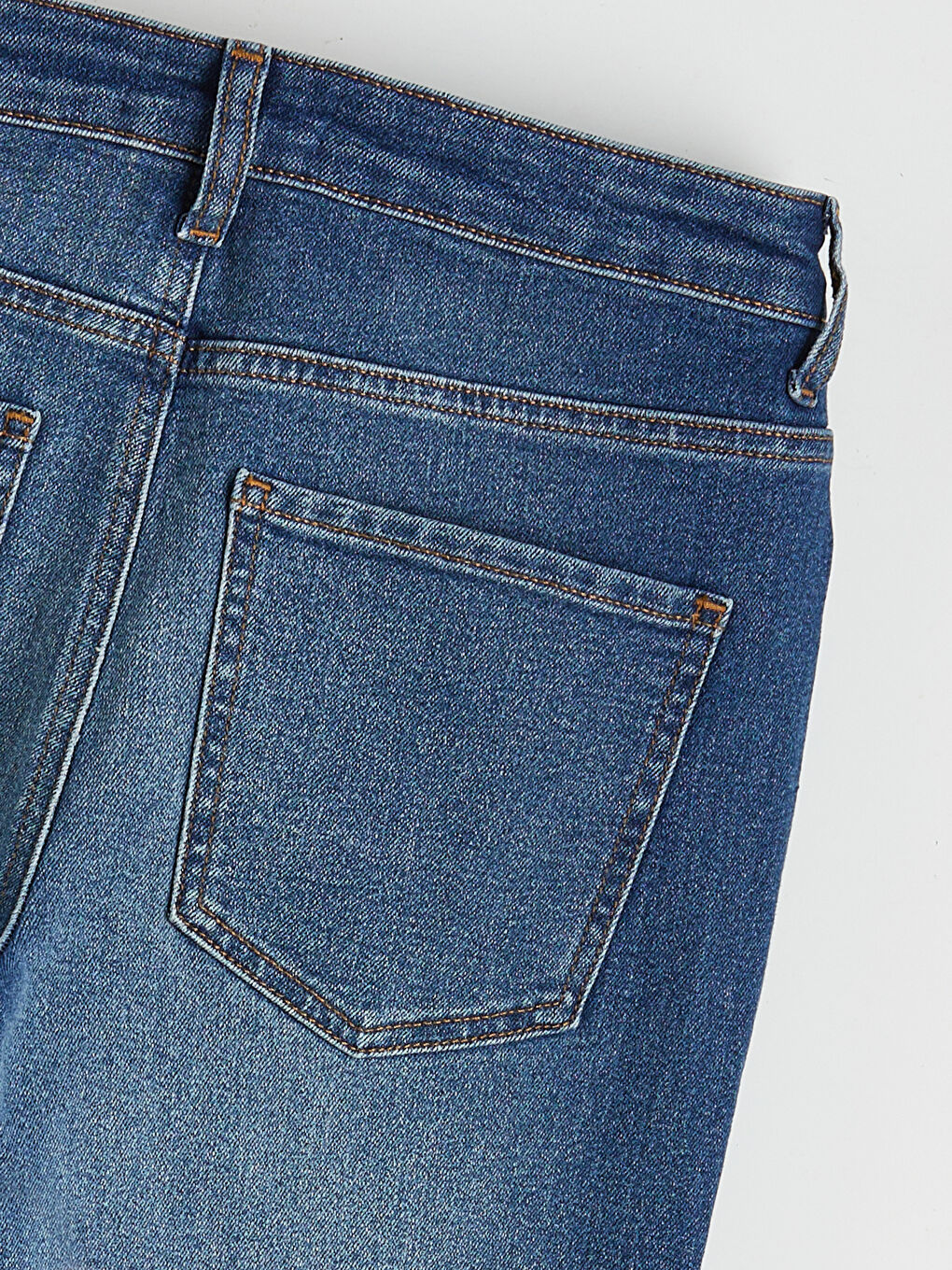 İndigo Crop Flare Kadın Jean Pantolon-5