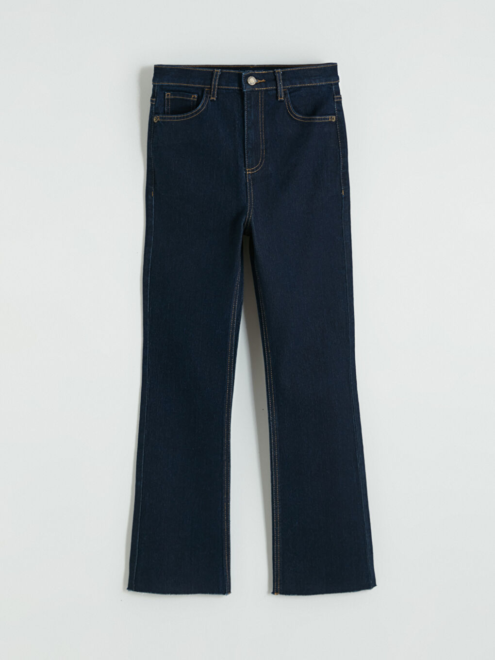 İndigo Crop Flare Kadın Jean Pantolon-7