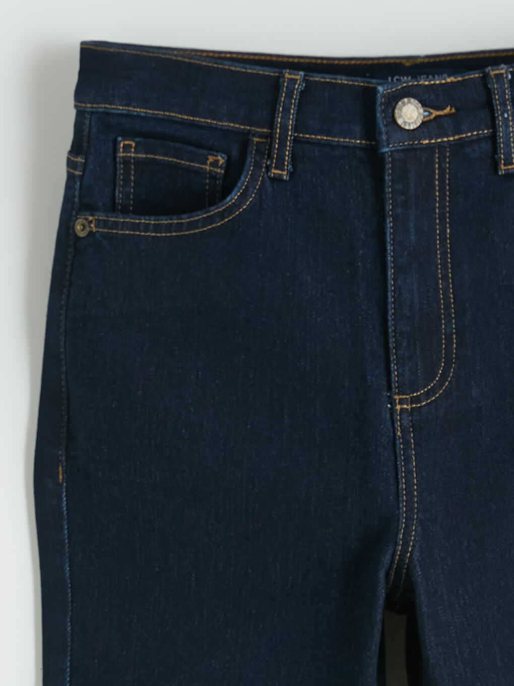 İndigo Crop Flare Kadın Jean Pantolon-9