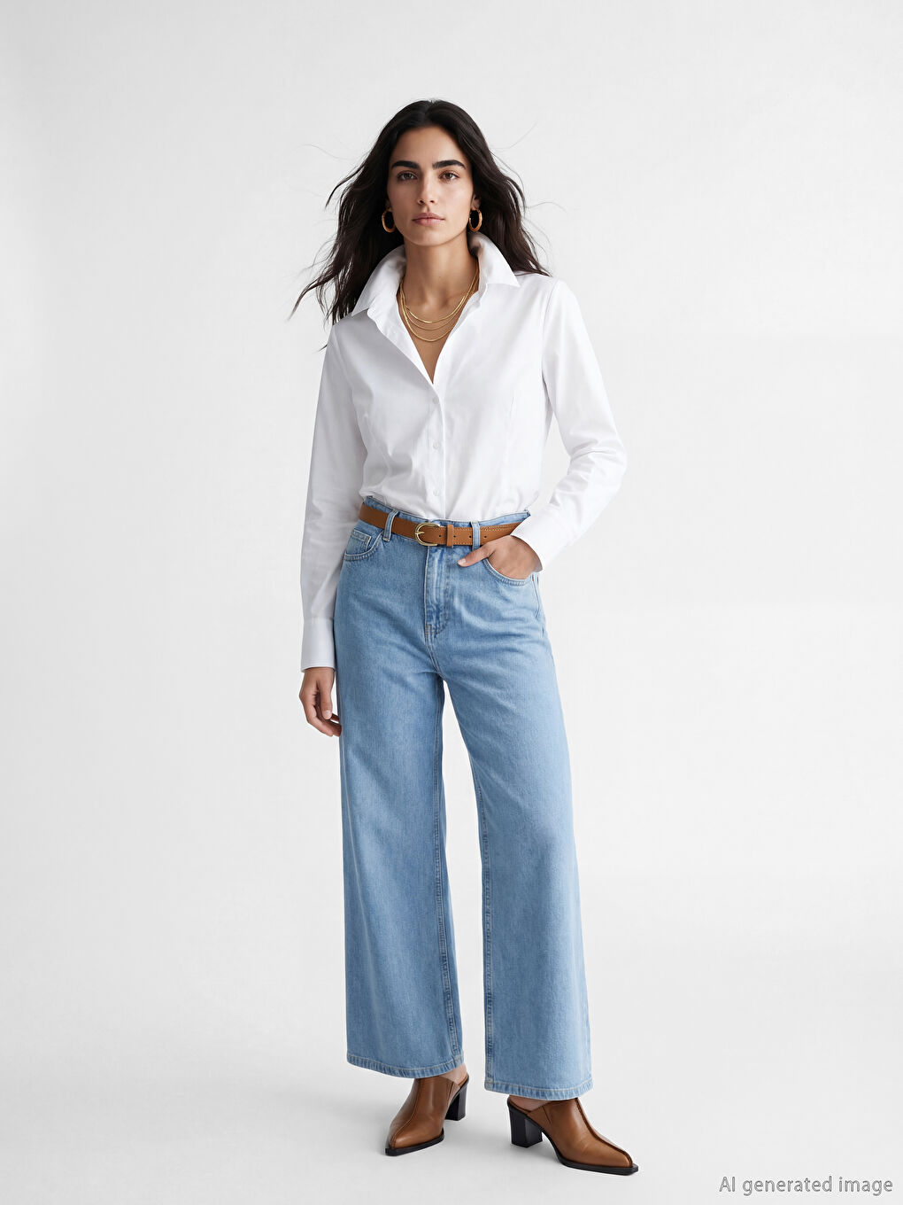 Waist Belted Wideleg Women's Jeans
