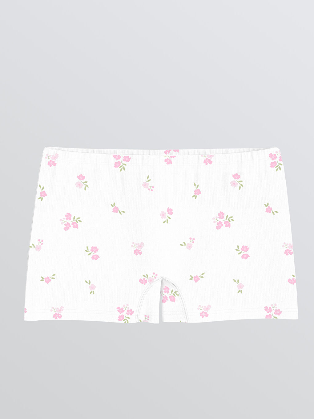 Beyaz Çiçek Desenli Kız Çocuk Boxer 3'lü-2