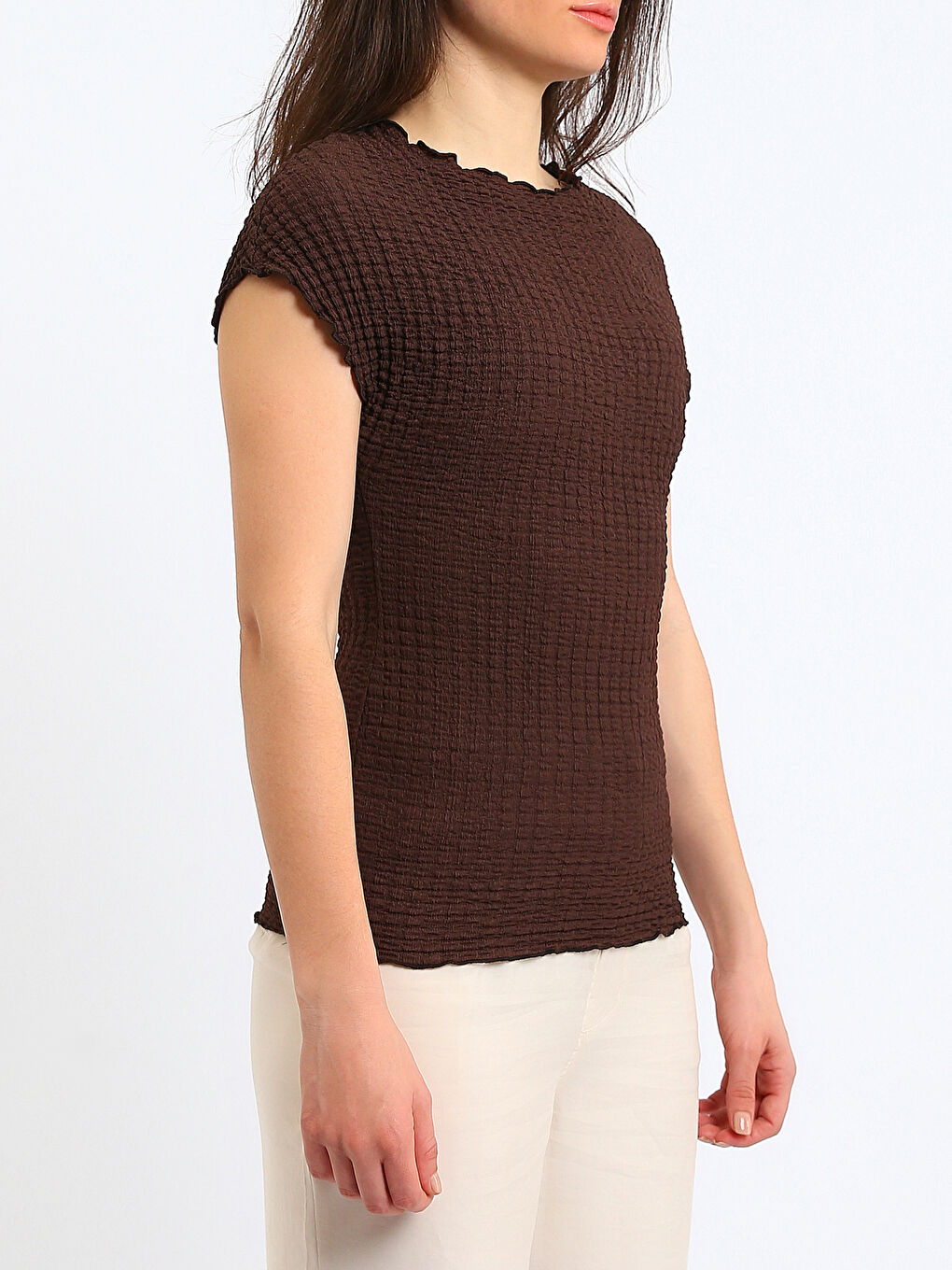 Crew Neck Textured Blouse-3