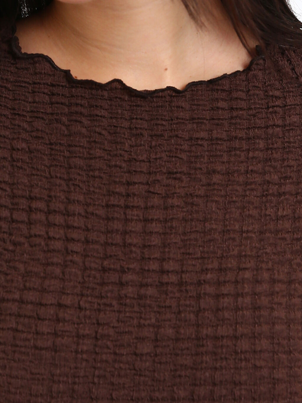 Crew Neck Textured Blouse-2