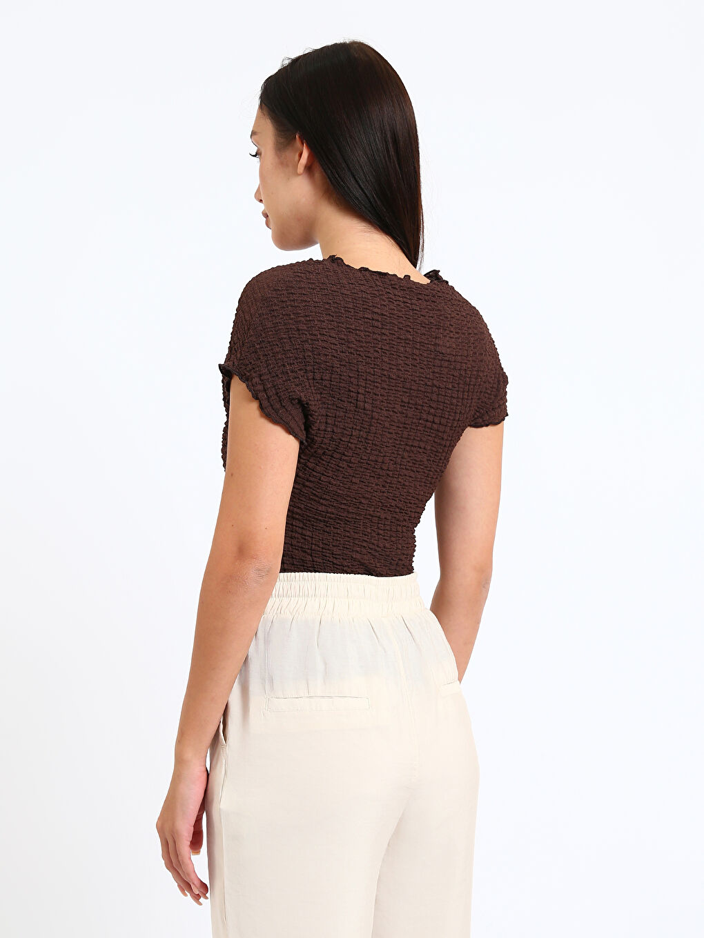 Crew Neck Textured Blouse-4