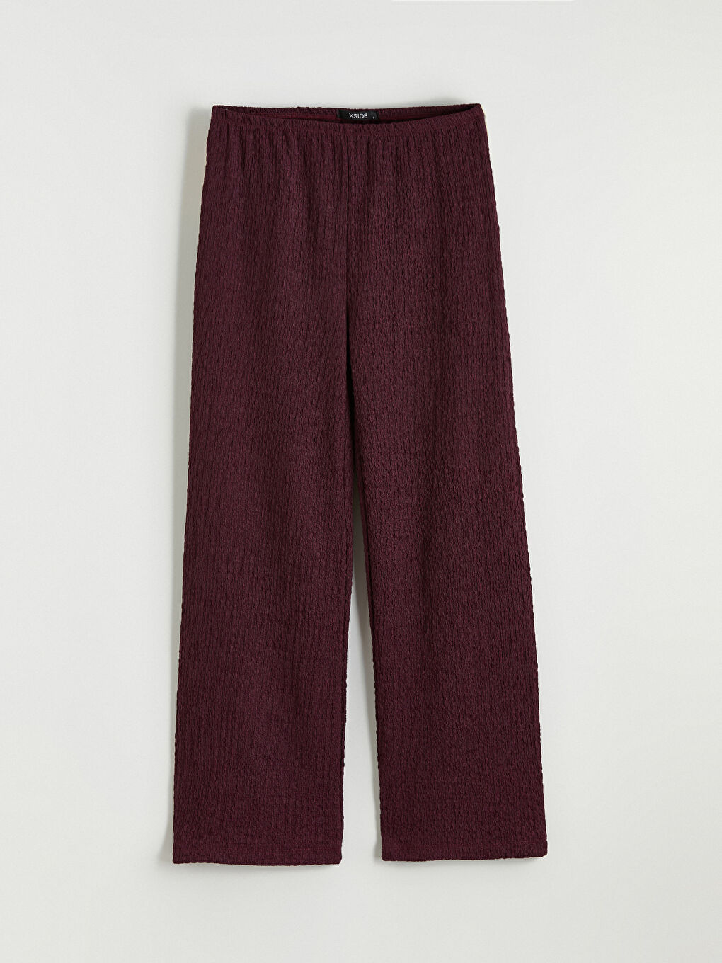Elastic Waist Textured Women's Trousers-1