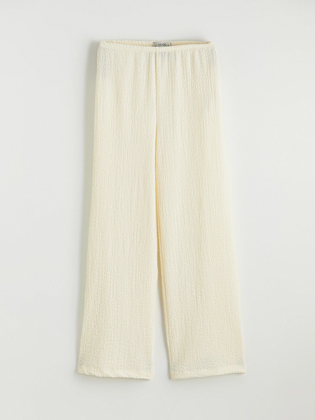 Elastic Waist Textured Women's Trousers-4