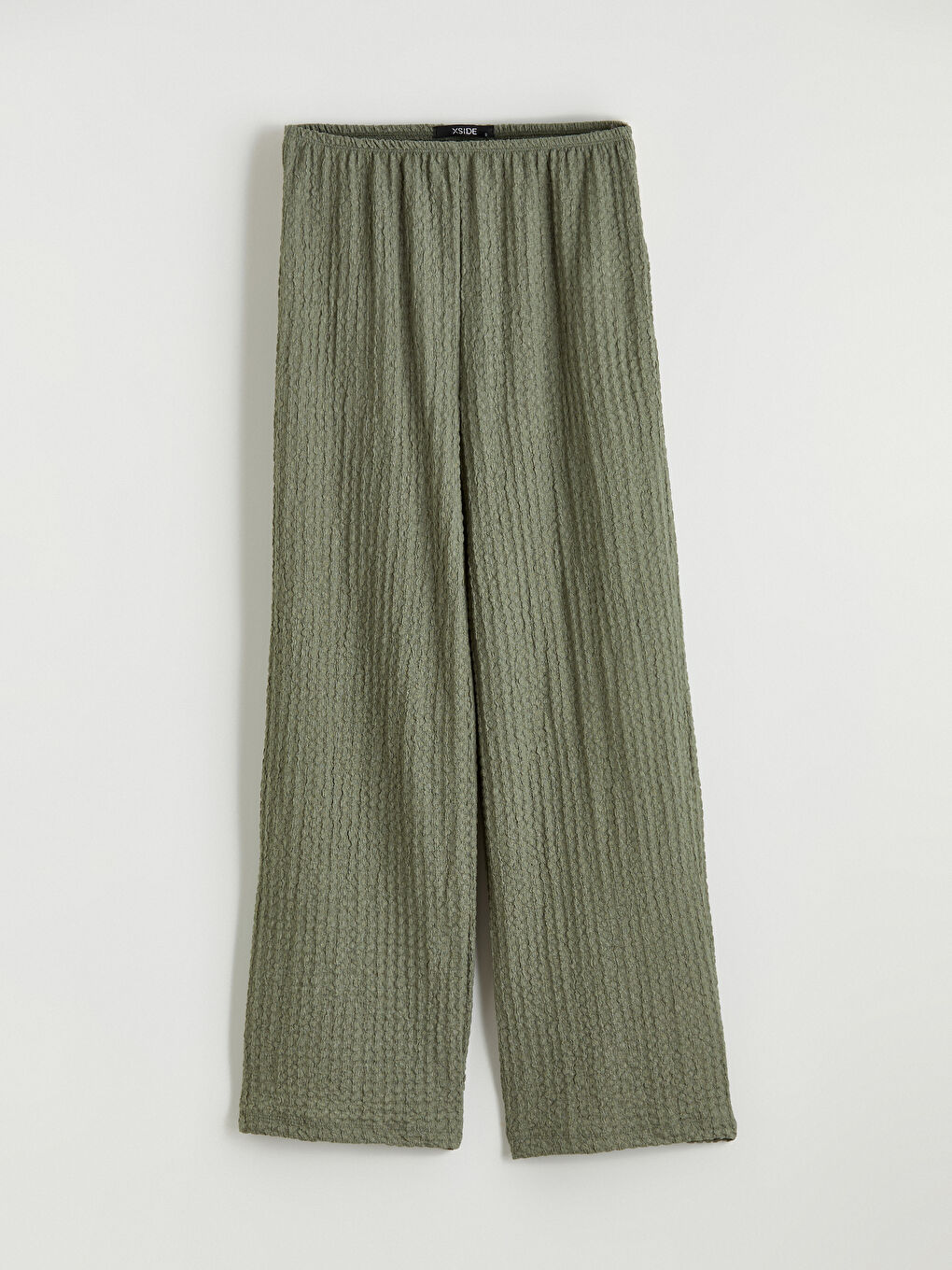 Elastic Waist Textured Women's Trousers-1