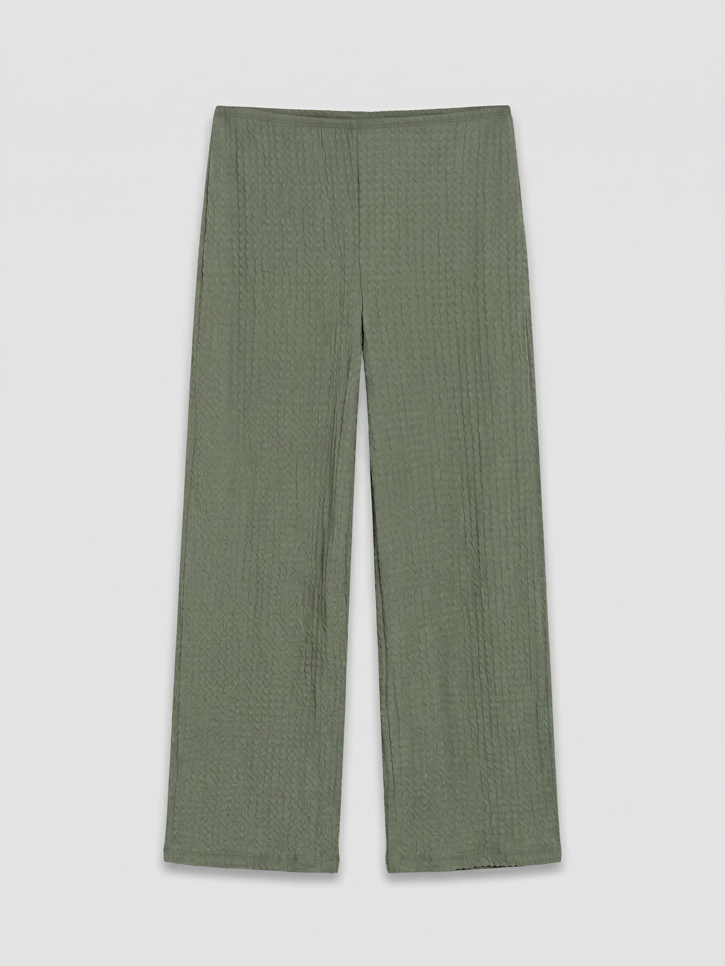 Elastic Waist Textured Women's Trousers-1