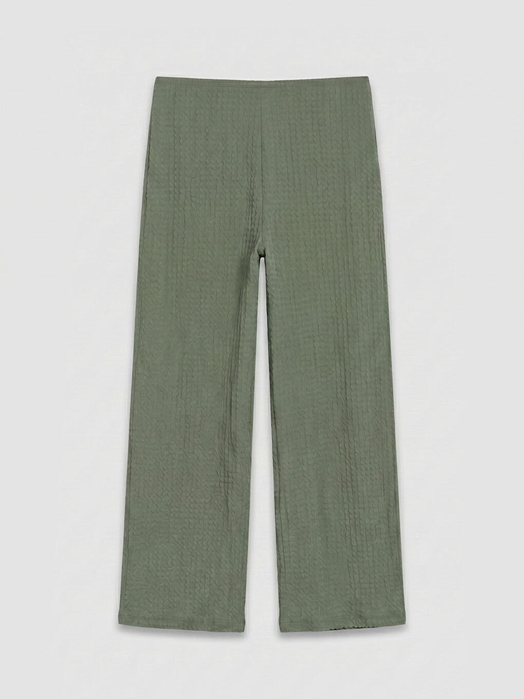 Elastic Waist Textured Women's Trousers-2