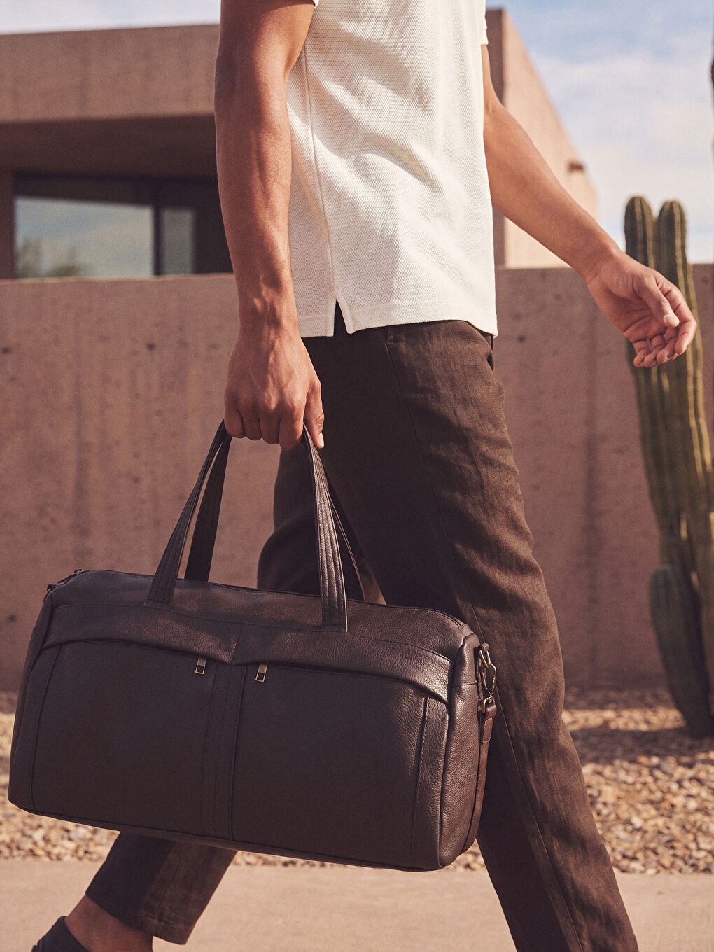 Faux Leather Men's Travel Bag-1