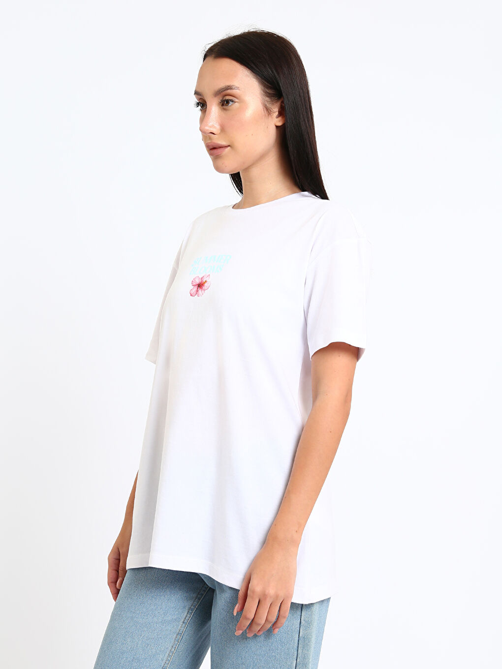 Crew Neck Printed Women's T-Shirt-3