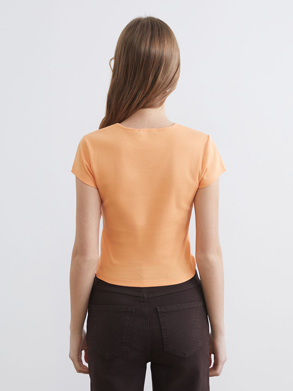 Woman ORANGE Crop Top-3