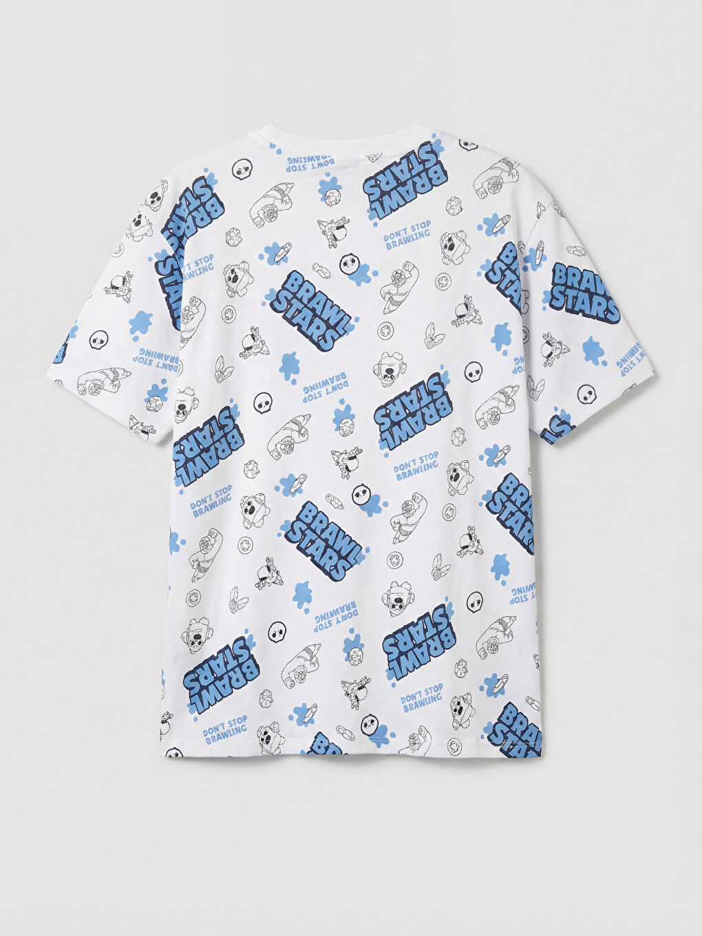 Beyaz Brawl Stars Baskılı Erkek Çocuk Şortlu Pijama Takımı-2