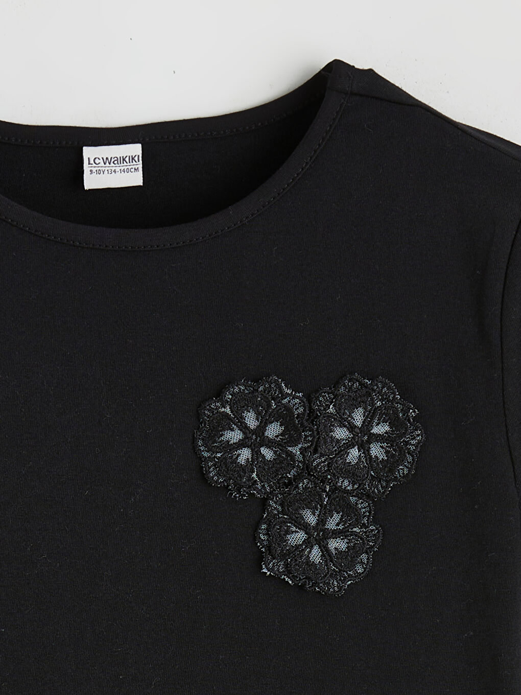 Crew Neck Floral Girls' T-Shirt-1