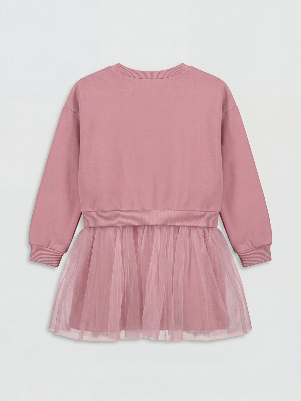 Crew Neck Embroidered Girls' 3 Thread Dress-1