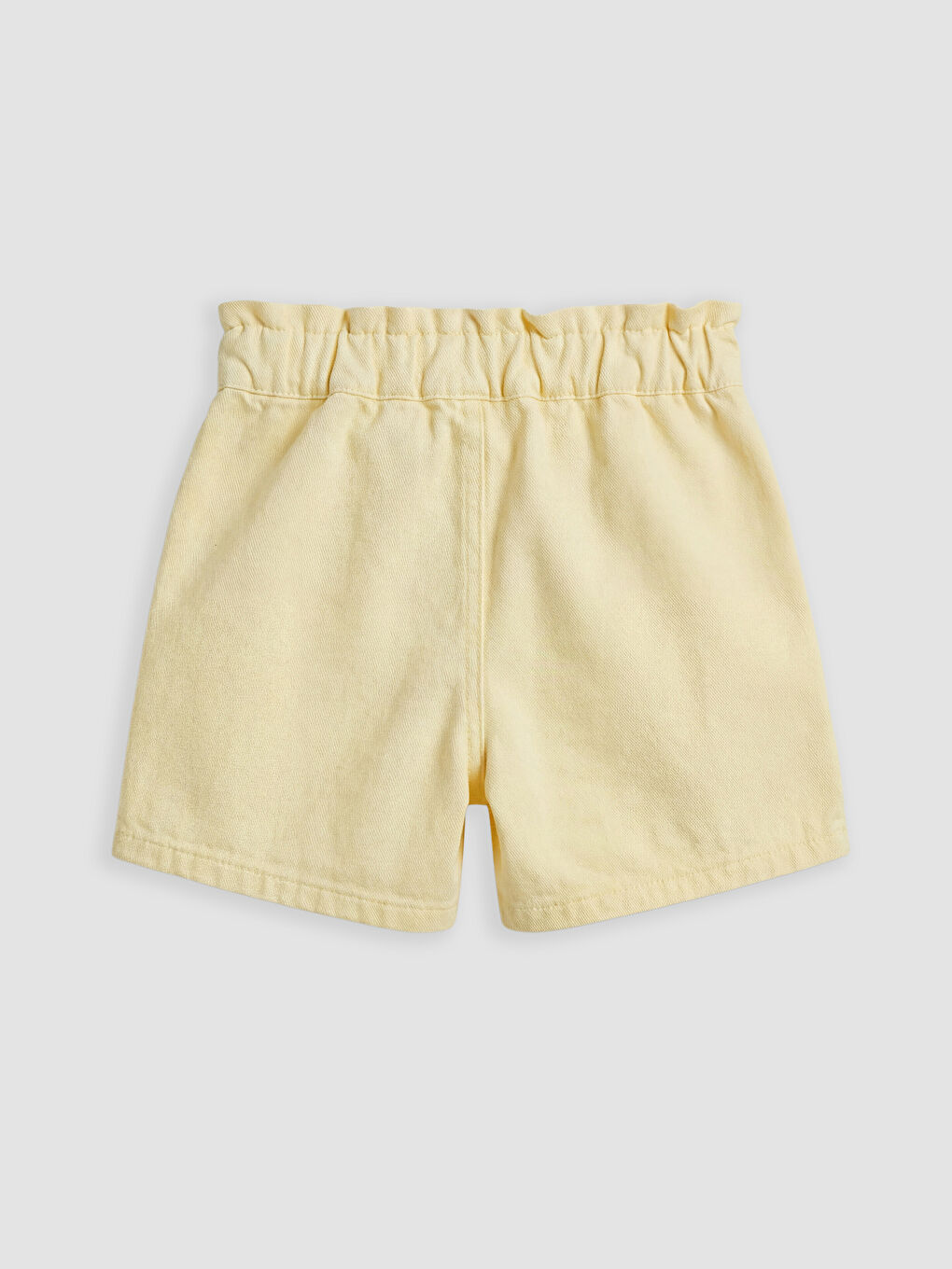 Sarı Beli Lastikli Kız Bebek Gabardin Şort-1
