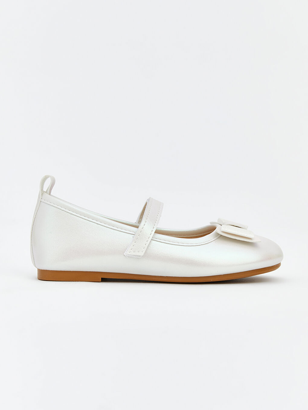 Ekru Fiyonk Detaylı Kız Bebek Babet -1