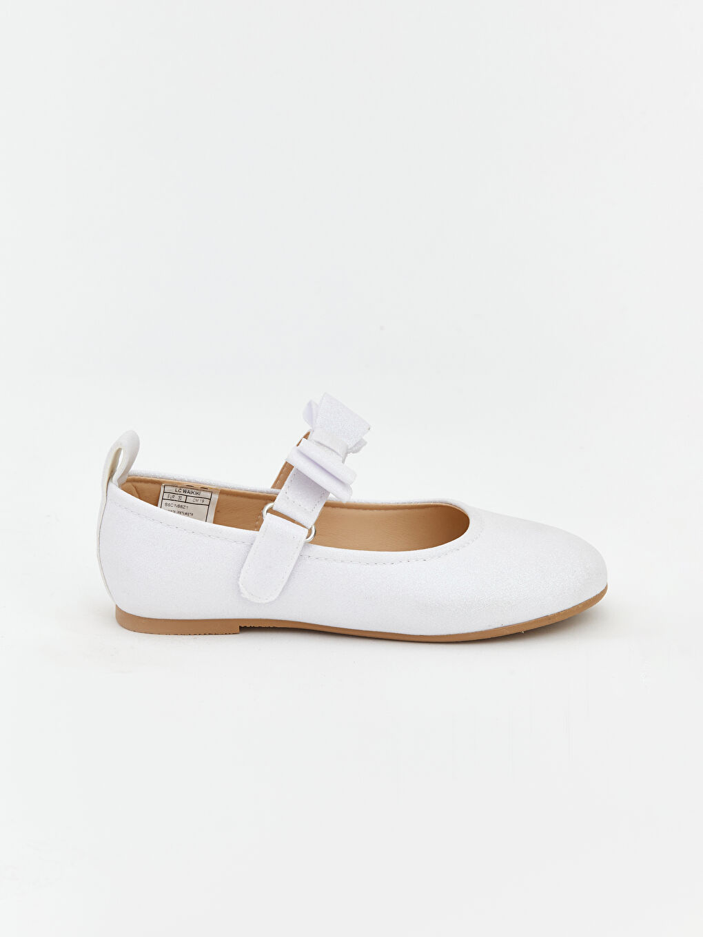 Beyaz Fiyonk Görünümlü Kız Bebek Babet -1