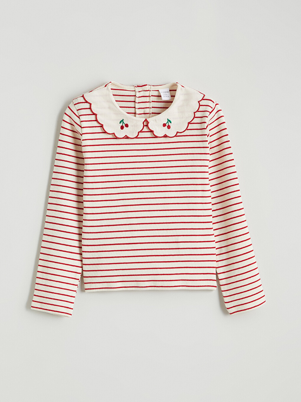 Peter Pan Collar Long Sleeve Girls' T-shirt-2