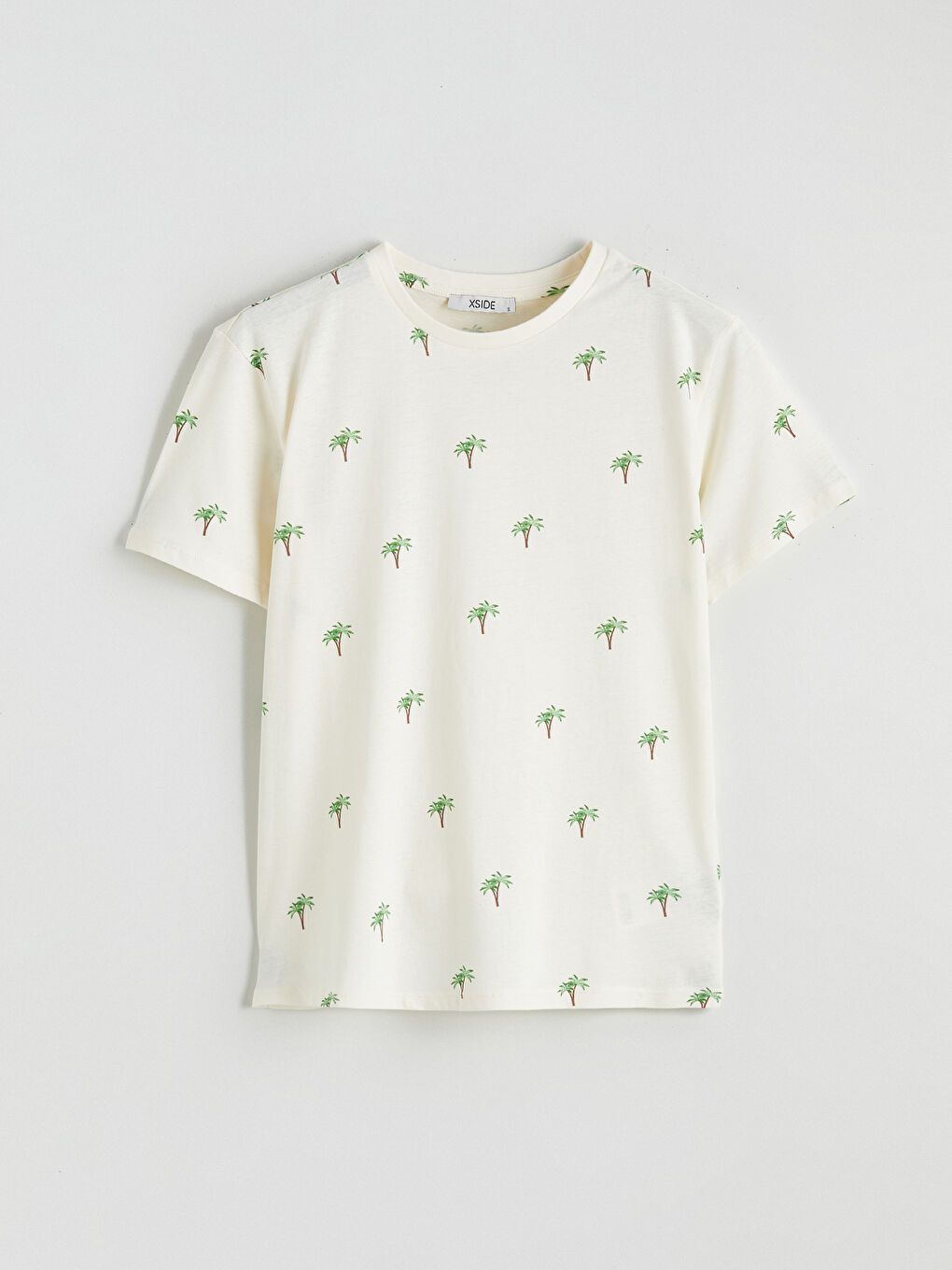 Palm Print Crew Neck Tee-4