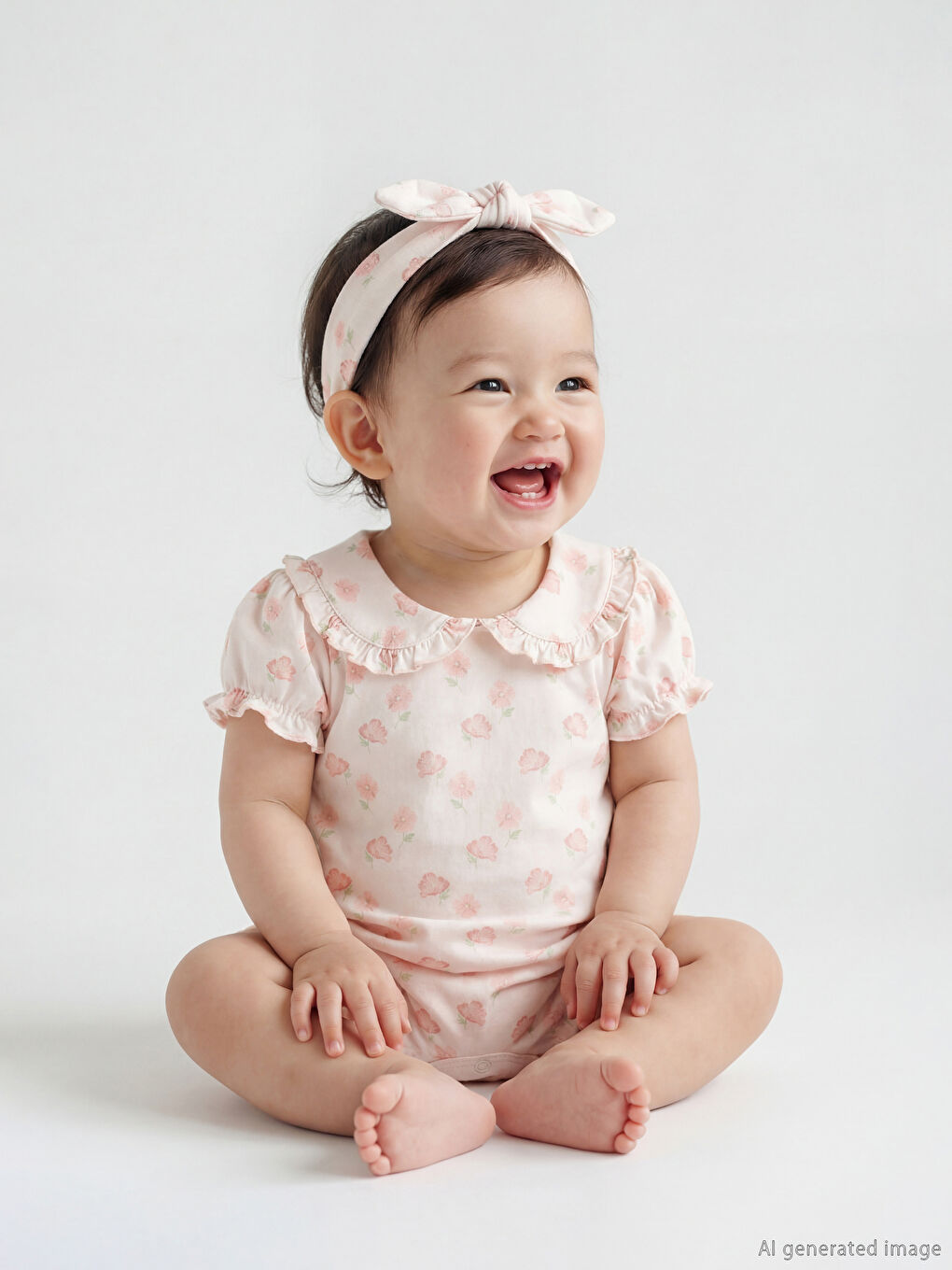 Floral Baby Girl Jumpsuit and Hairband
