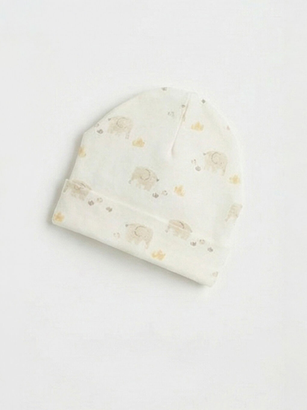 Ekru Erkek Bebek Baskılı Bere