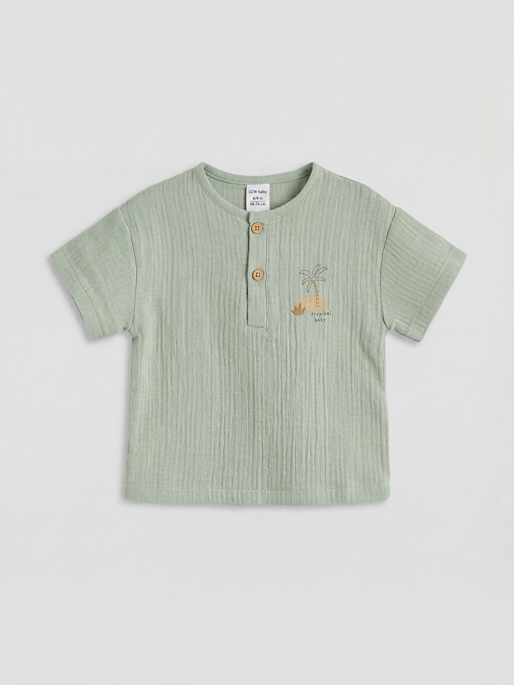 Yeşil Nakışlı Erkek Bebek Müslin Tişört ve Pantolon-1