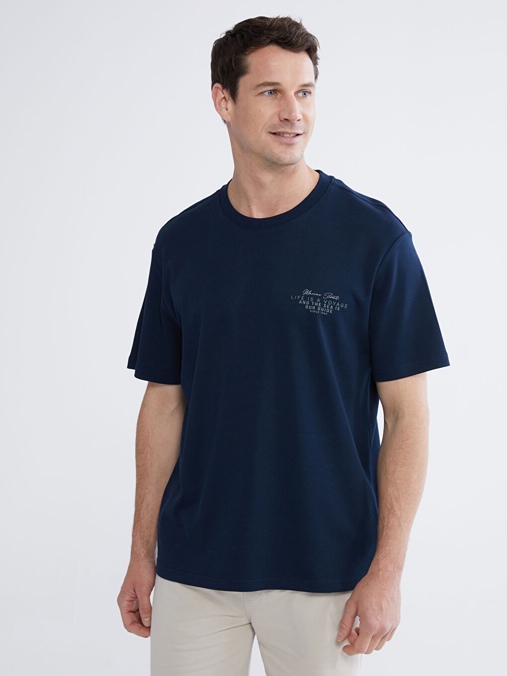 Crew Neck Printed Men's Interlock T-Shirt