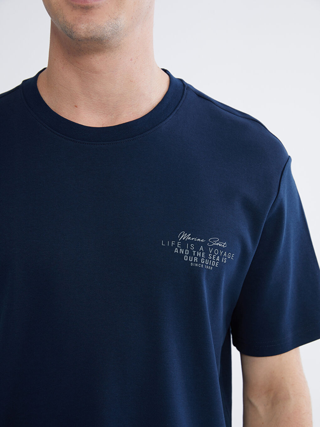 Crew Neck Printed Men's Interlock T-Shirt-2