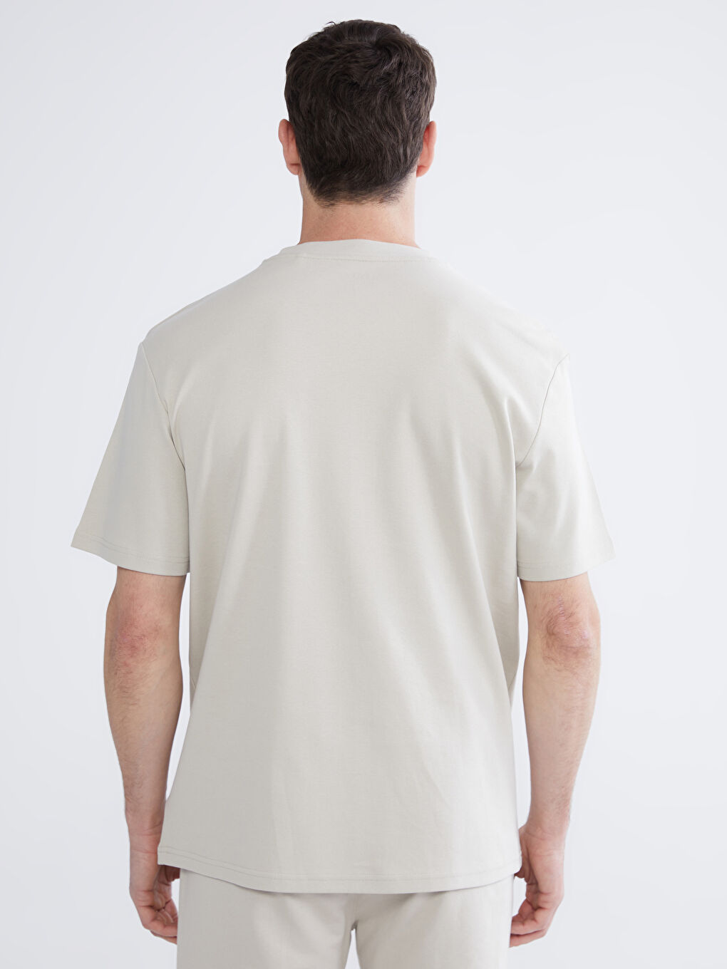 Мъжка тениска от интерлок с кръгло деколте и щампа-3