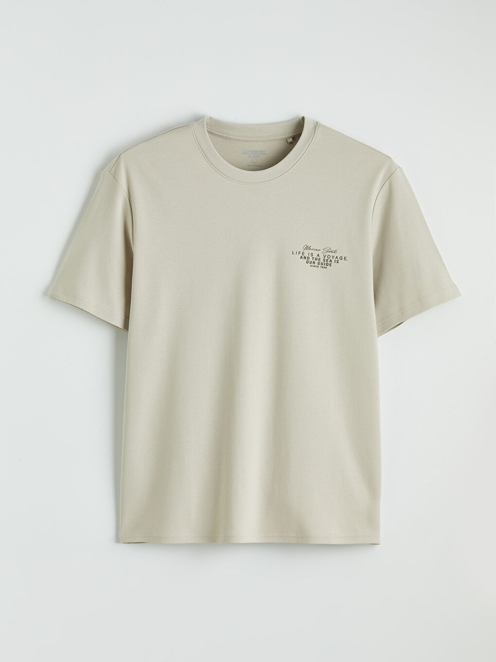 Мъжка тениска от интерлок с кръгло деколте и щампа-4