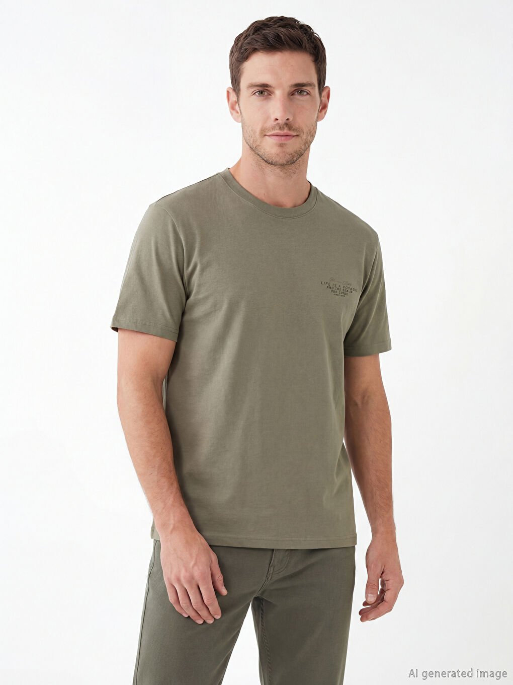 Crew Neck Printed Men's Interlock T-Shirt