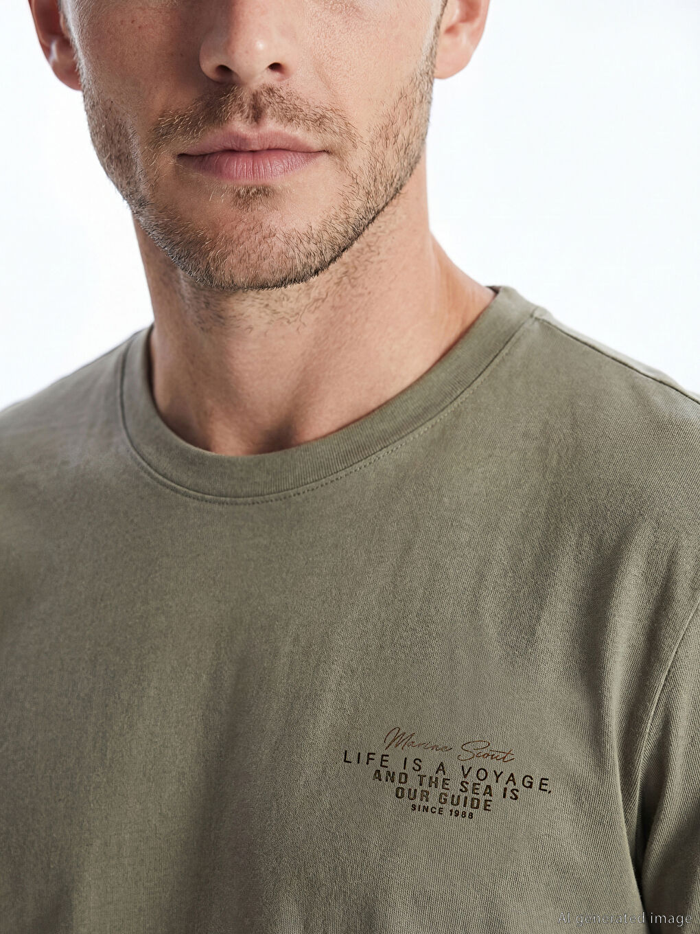 Crew Neck Printed Men's Interlock T-Shirt-2