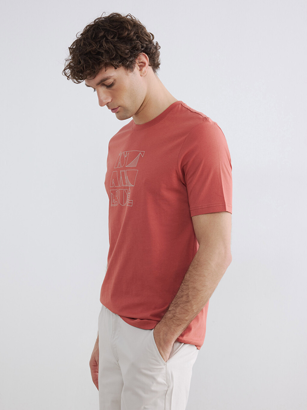 Crew Neck Istanbul Printed Men's T-Shirt