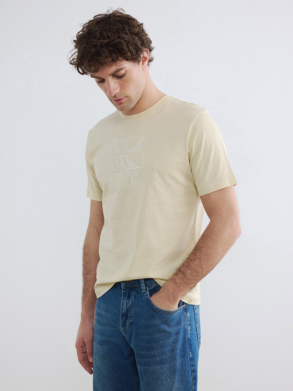 Crew Neck Istanbul Printed Men's T-Shirt