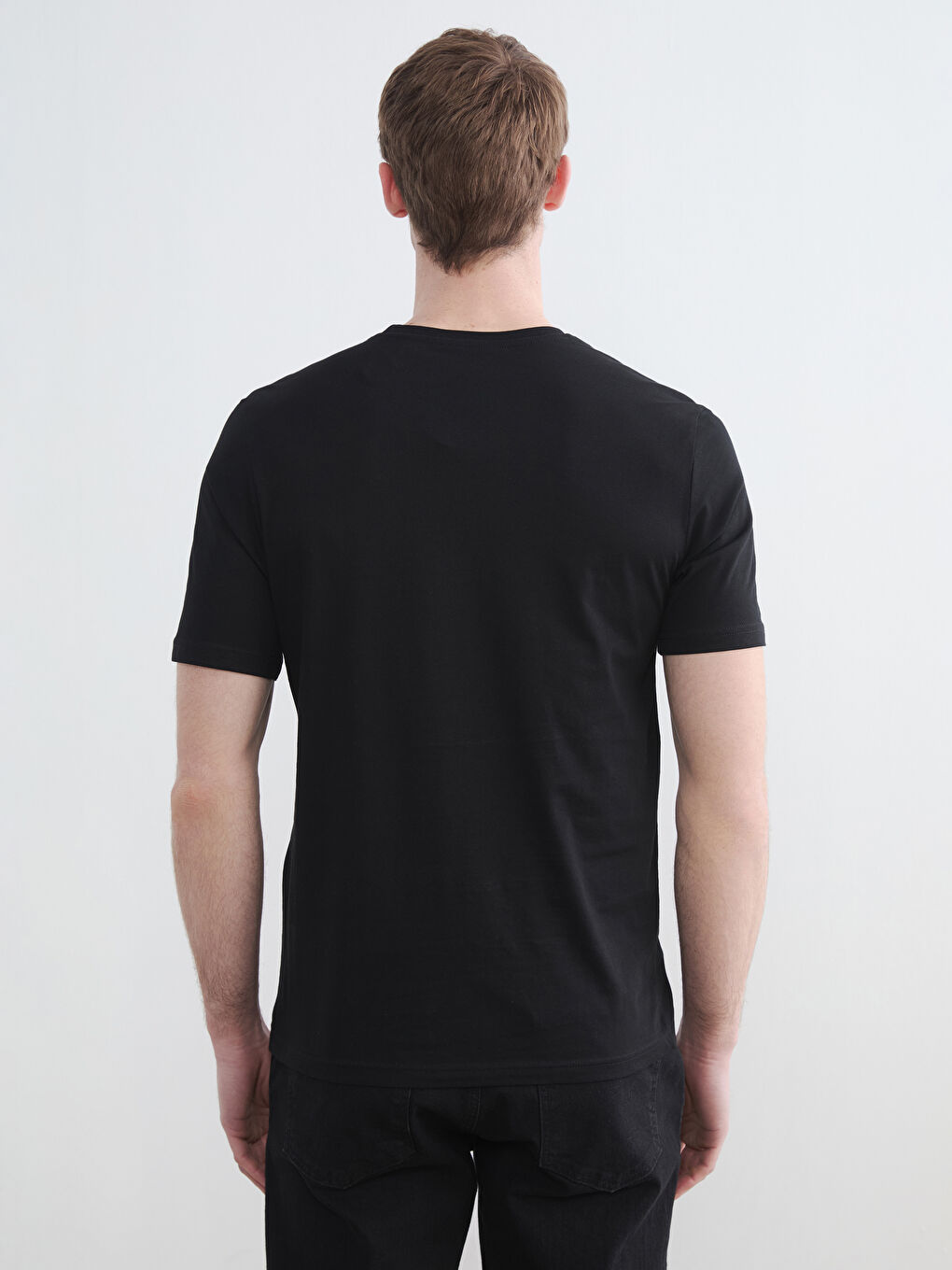 Siyah Bisiklet Yaka İstanbul Baskılı Erkek Tişört-3