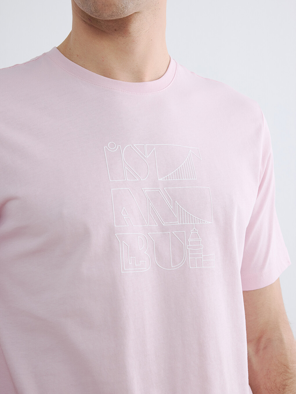 Crew Neck Istanbul Printed Jersey Men's T-Shirt-2