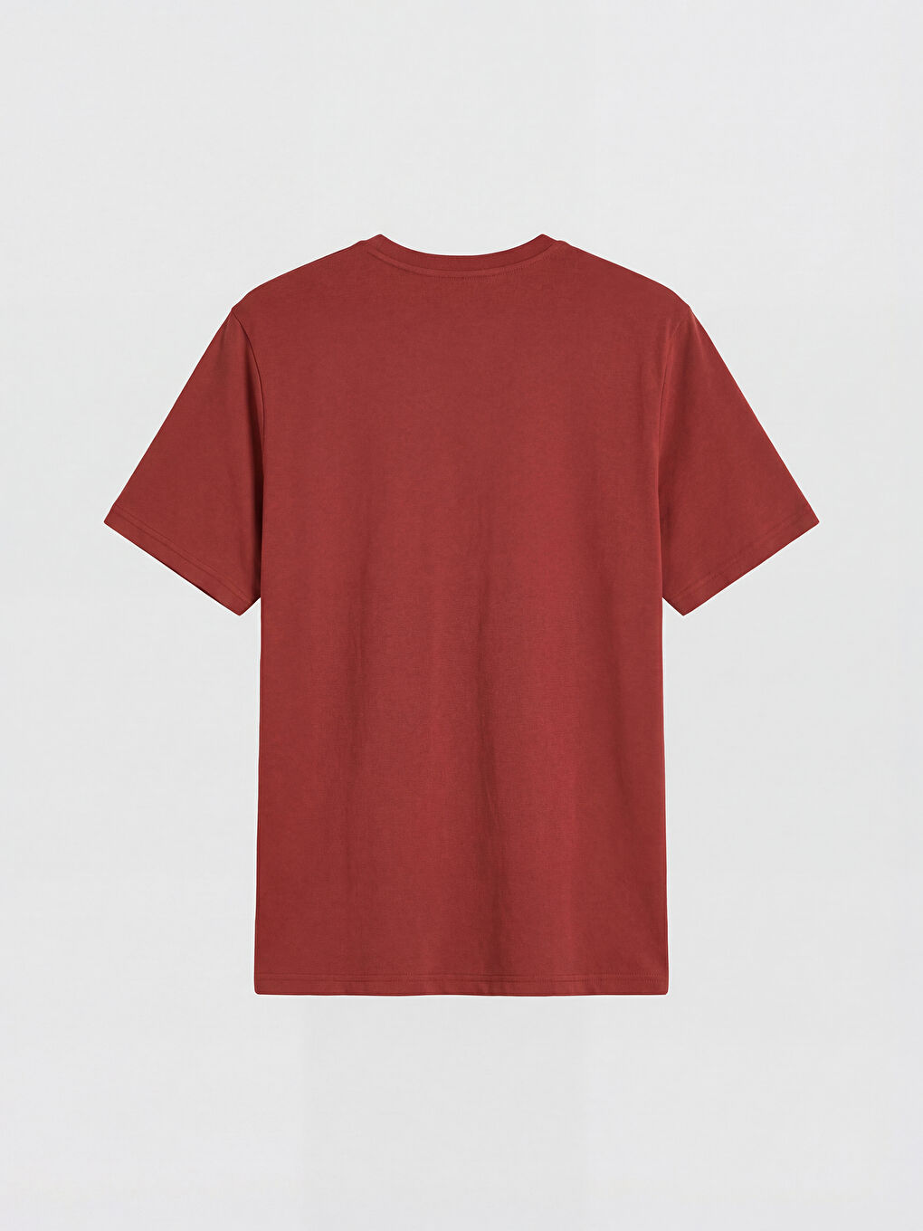 Kırmızı Bisiklet Yaka Baskılı Penye Erkek Tişört-1