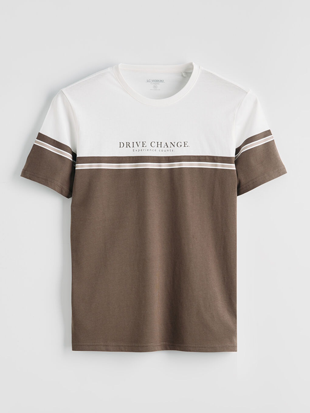  Bisiklet Yaka Renk Bloklu  Erkek Tişört-4